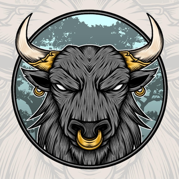 Wild Bull Illustration