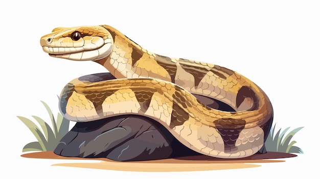 Vector wild burmese python cartoon illustration vector