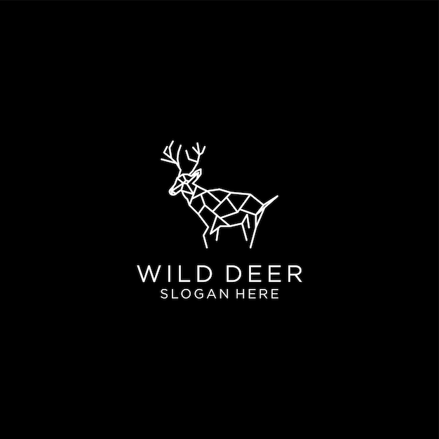 Wild deer logo icon design template flat vector