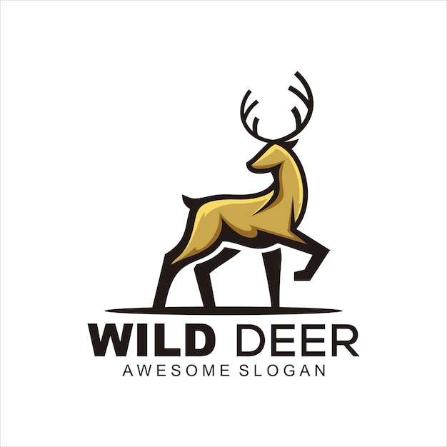 wild deer mascot colorful logo gradient illustration