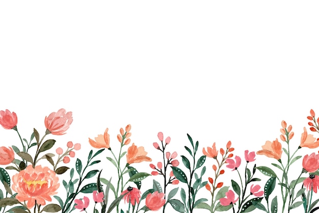 Wild floral watercolor background