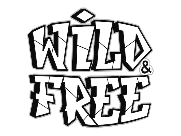 Wild free word graffiti style letters