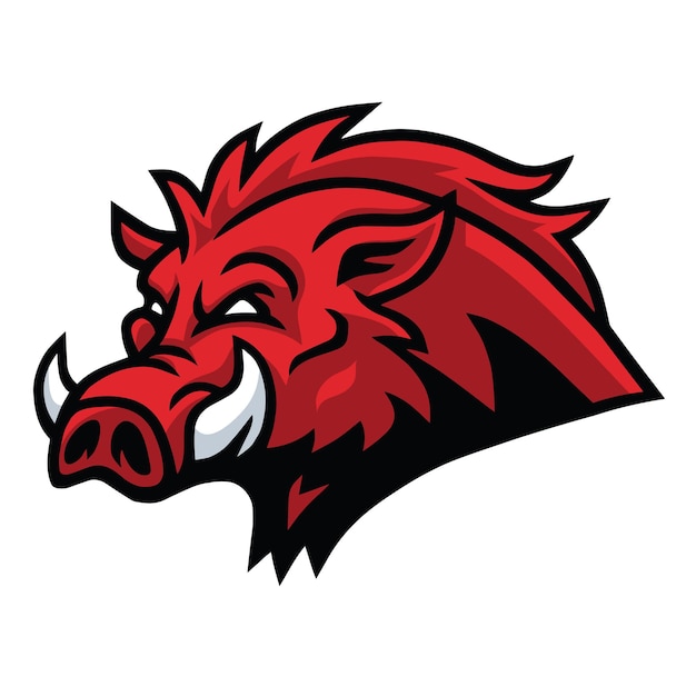 Wild Hog Boar Head Esport Sports Mascot Logo Vector Design