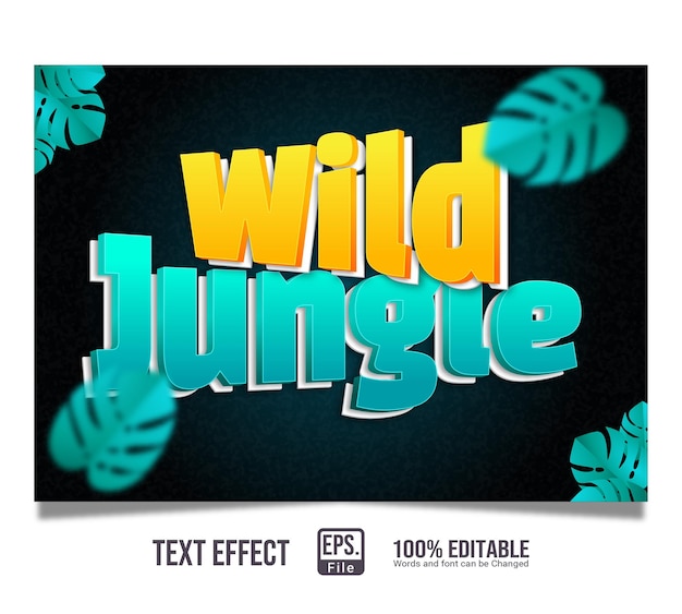 Wild jungle editable text effect style