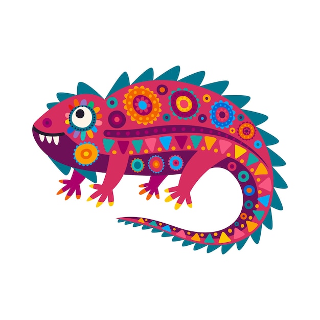 Wild lizard cartoon mexican chameleon reptile pet