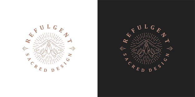 Wild moth logo elegant template linear