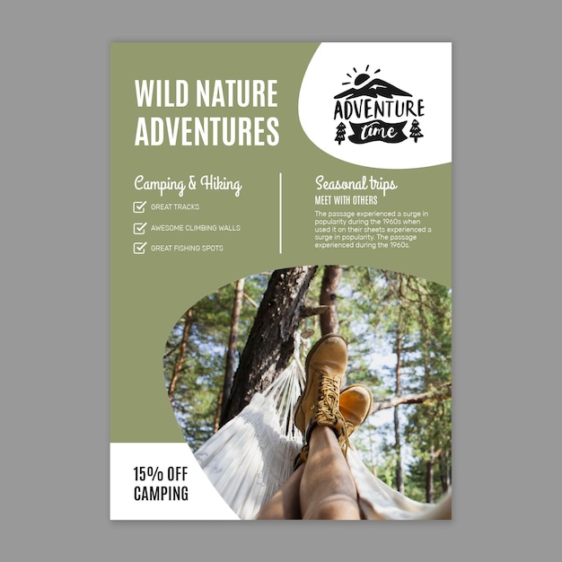 Vector wild nature vertical flyer template