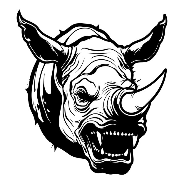 Wild Rampage Intense Angry Rhinoceros Icon for Fashion