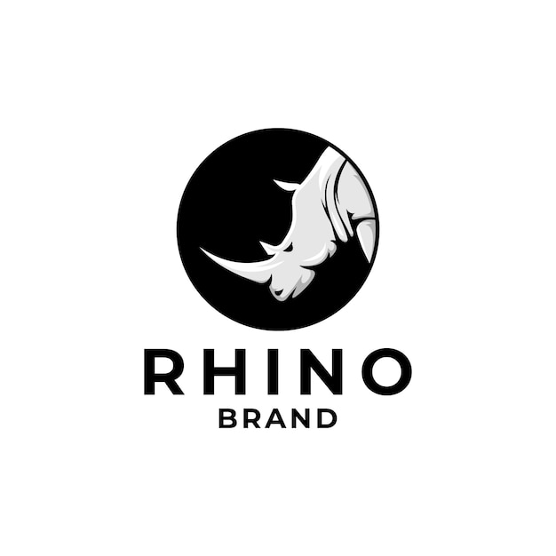 Wild Rhino Circle Brand Logo Template