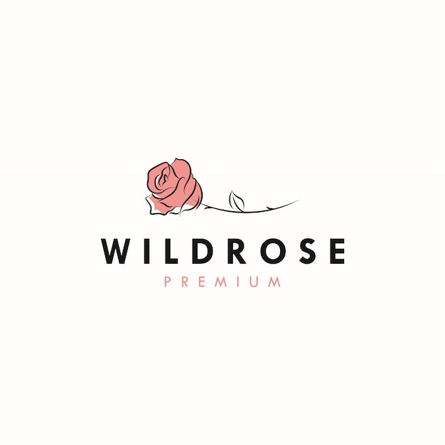 Wild rose flower logo vector icon illustration