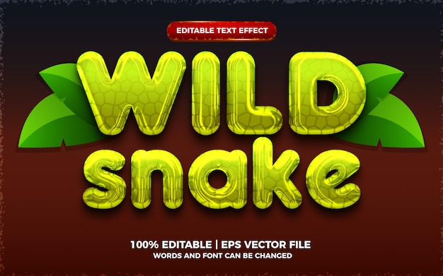 Wild snake green liquid 3d editable text effect