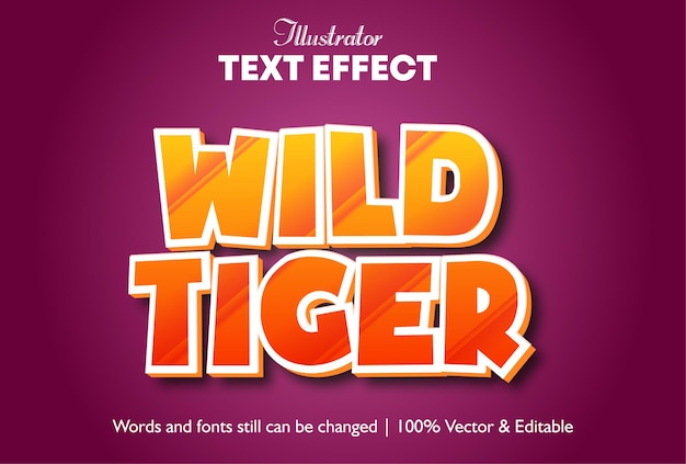 Wild Tiger 3D Pop up   Text Effect