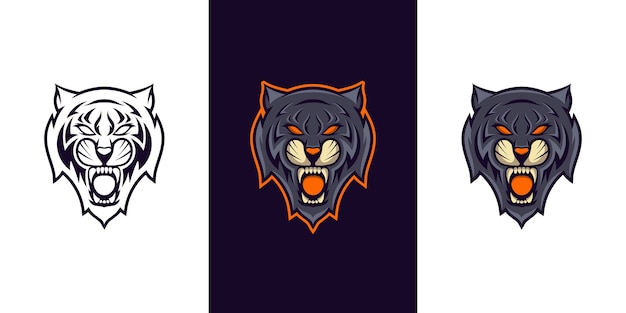 Wild tiger e sport mascot logo design