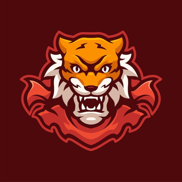 Wild Tiger Mascot E-sports Logo Character