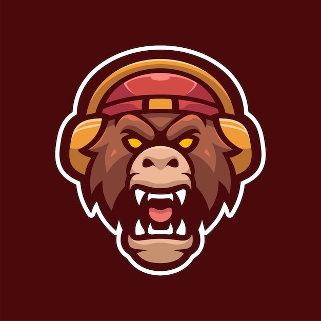 Wild Tiger Mascot E-sports Logo Character