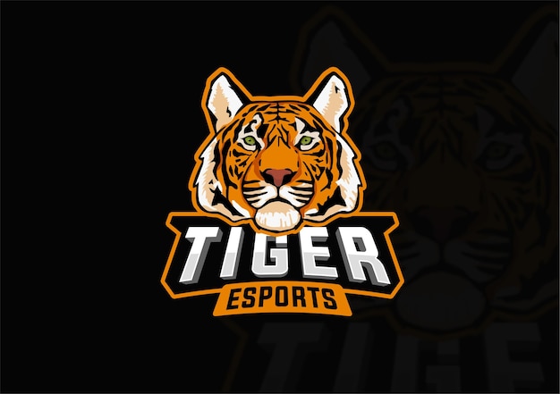 Wild tiger mascot esports logo vector