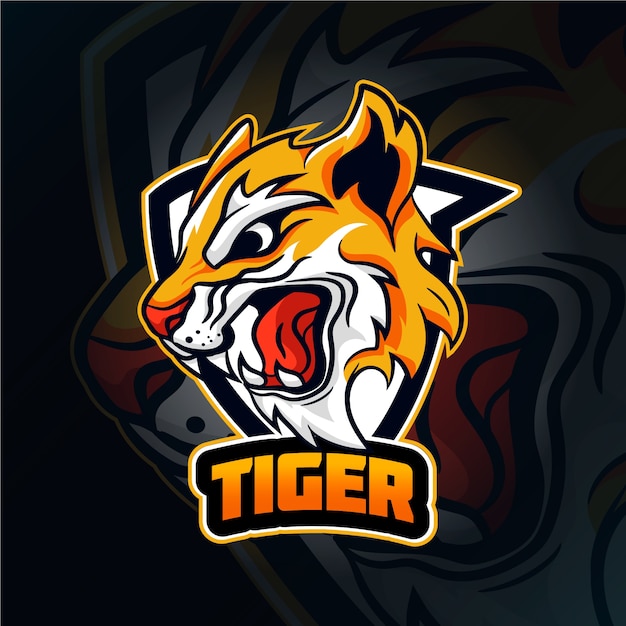 Wild tiger mascot logo