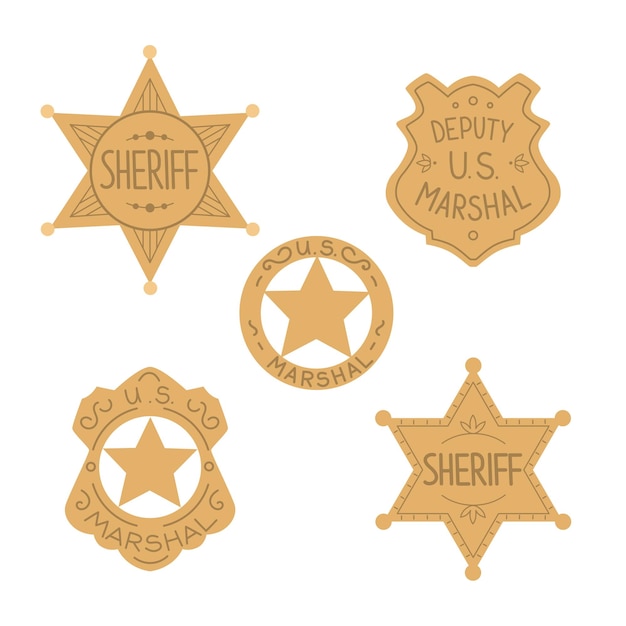 Vector wild west police officer emblem sheriff star