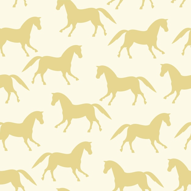 Wild west vector seamless pattern with horses