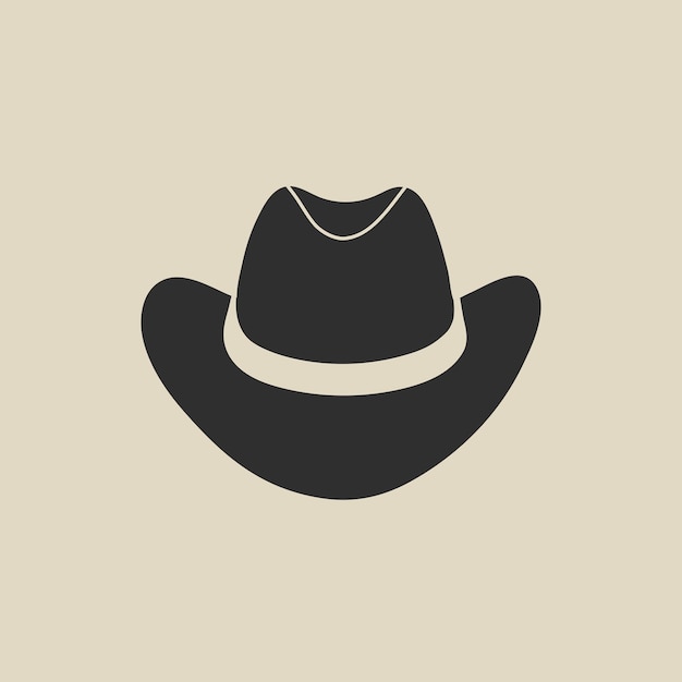 Wild west vintage element in flat style retro illustration of old western cowboy hat Cowboy