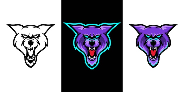 Wild wolf e sport mascot logo design