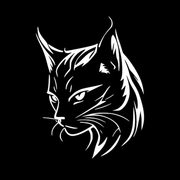 Wildcat Black and White Vector illustration