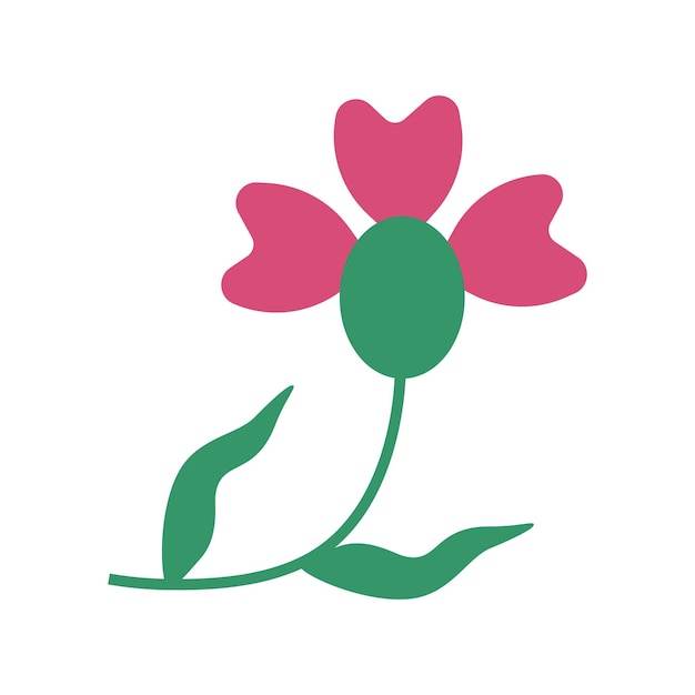 Wildflower vector isolated flat style