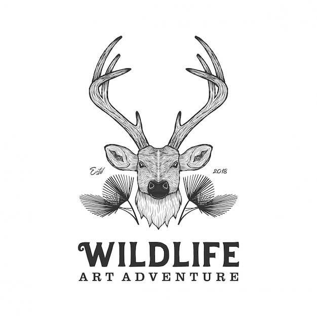 Wildlife deer logo vintage