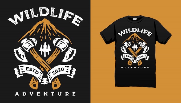 Wildlife Mountain Tshirt Design