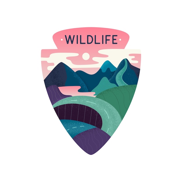 Wildlife vector design with mountains