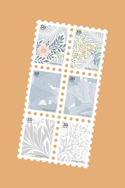 William Morris pattern stamp vector set