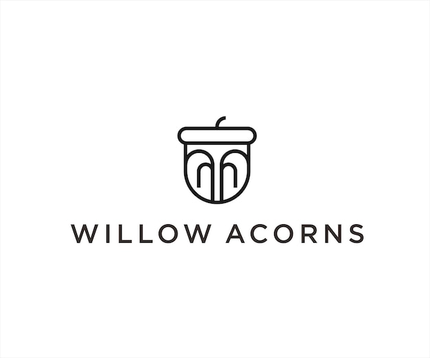 willow acorns logo icon vector designs