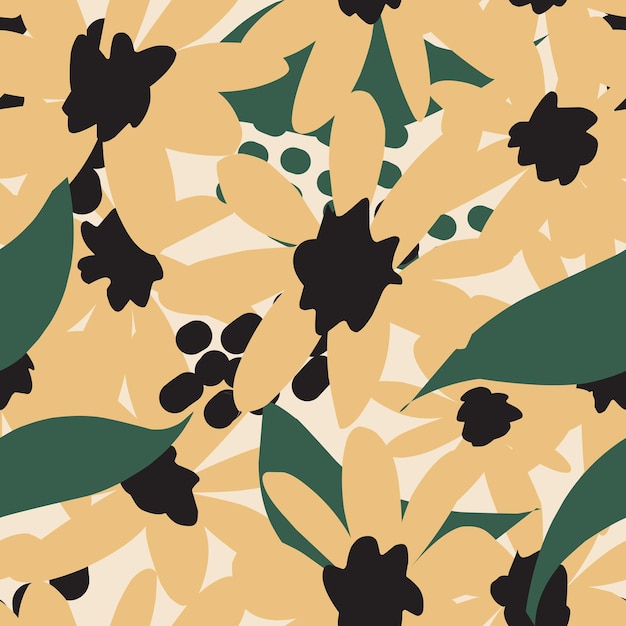 Willow branches in flat style Vector seamless pattern For print fabric design etc