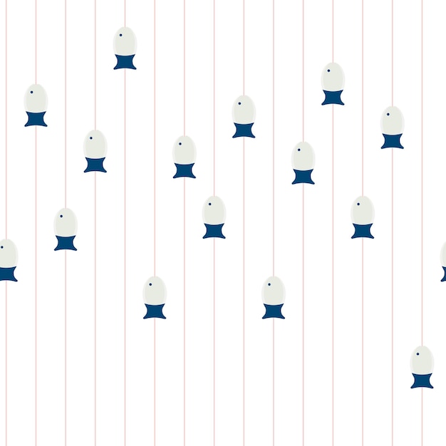 Wind chimes hanging on the ropes seamless pattern For textile wrapping paper background