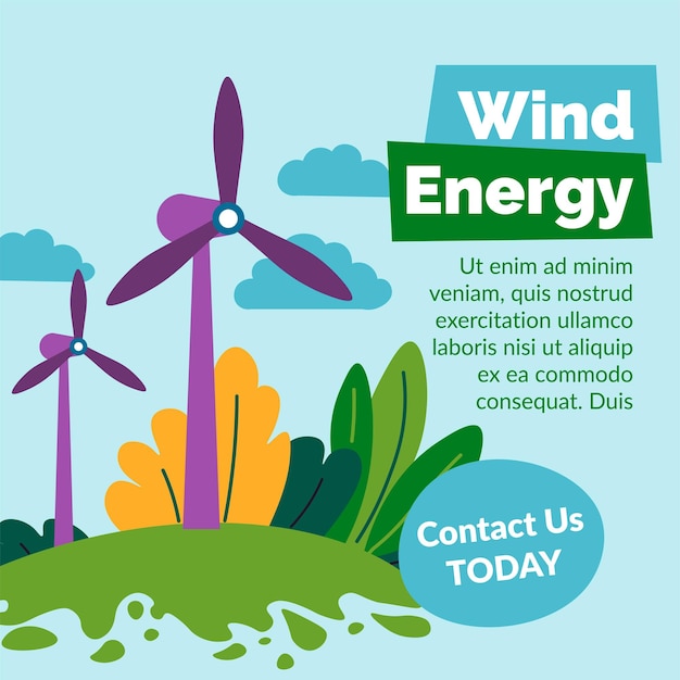 Wind energy contact us today promotional banner