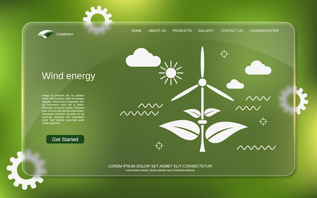 Wind energy vector concept illustration