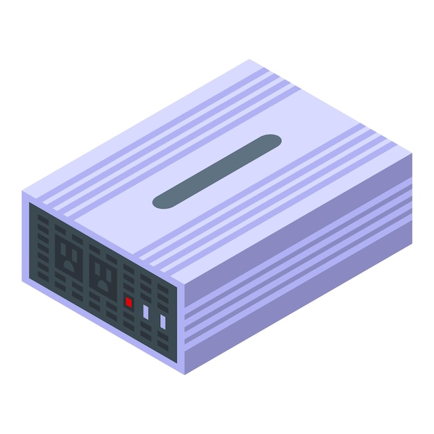 Vector wind generation energy invertor icon isometric vector power controller