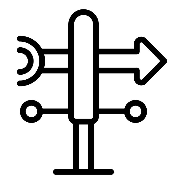 Vector wind indicator arrow icon outline vector spinner device