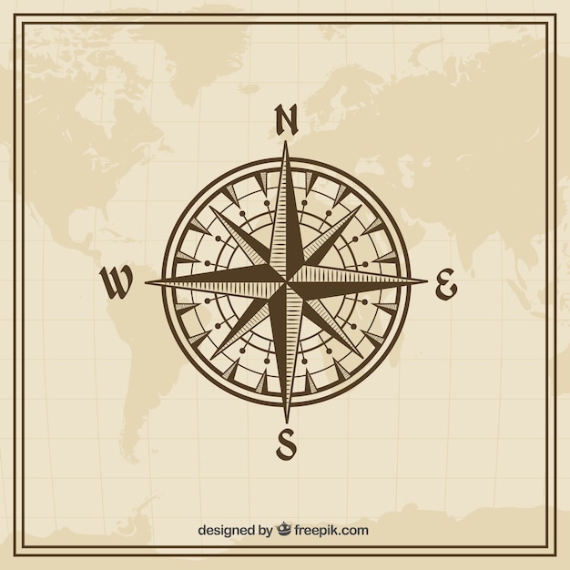 Wind rose in vintage style