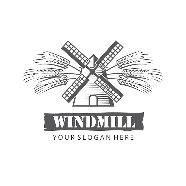 windmill and ears of wheat