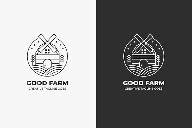 Windmill Farmhouse Minimalist Vintage Logo