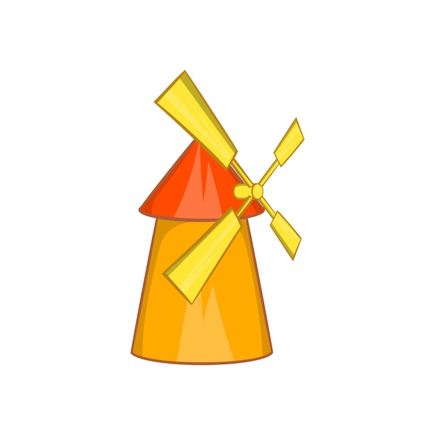 Windmill icon in cartoon style on a white background