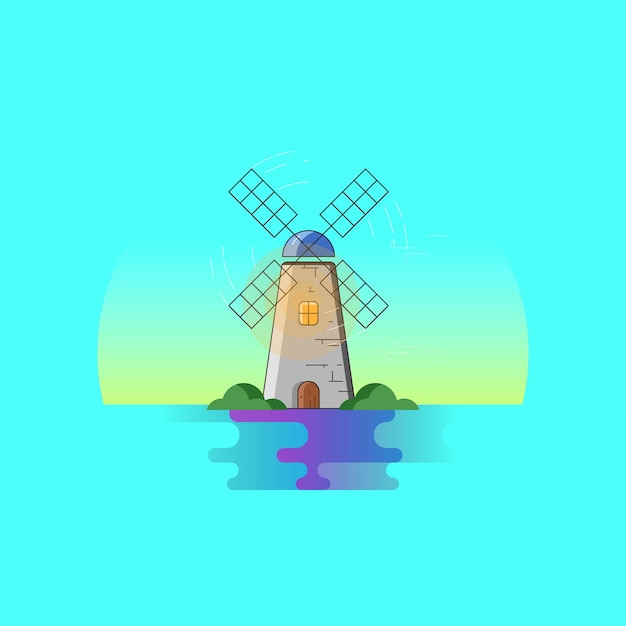 Windmill Icon Illustration