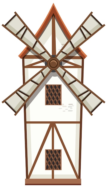 Vector windmill isolated on white background