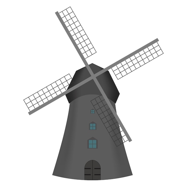 Windmill Windmill on a white background Vector