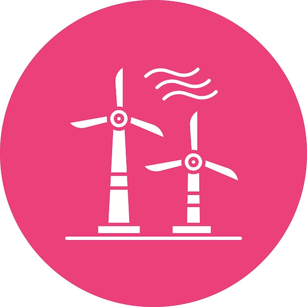 Windmills Vector Illustration Style