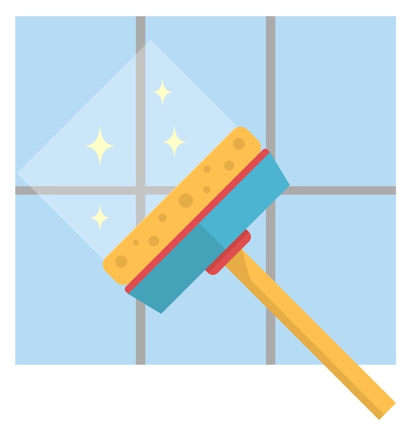 Window cleaning icon Housekeeping symbol Sparkling glass