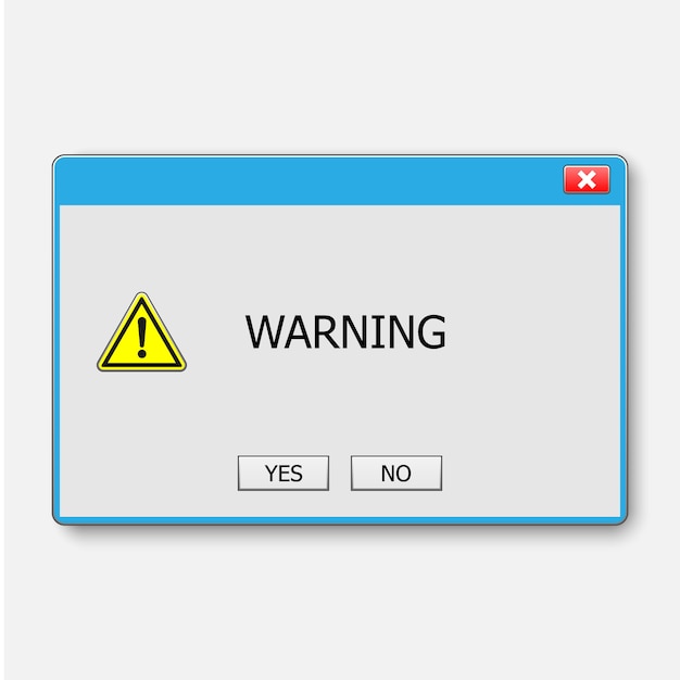 Window operating system warning