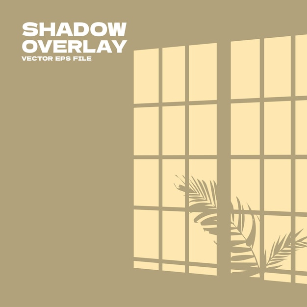 Window and tropical plants shadow overlay