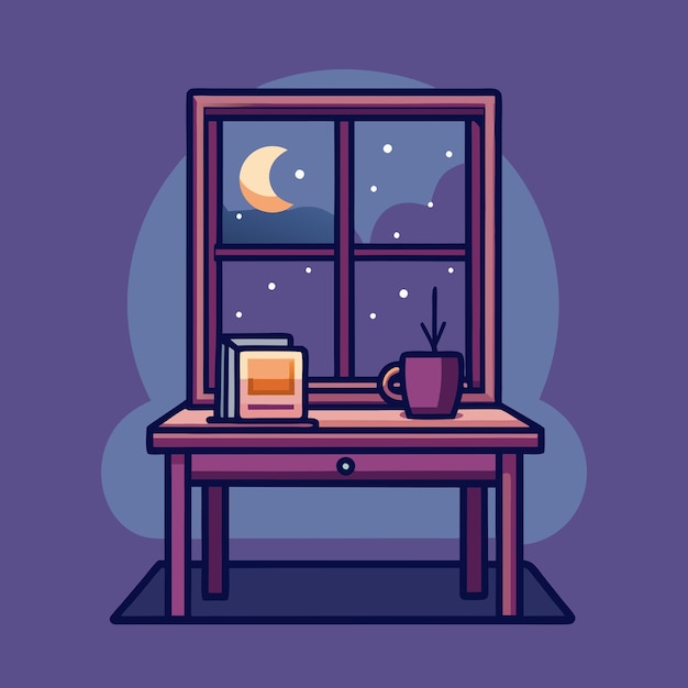 a window with a moon and a window with the moon in the background